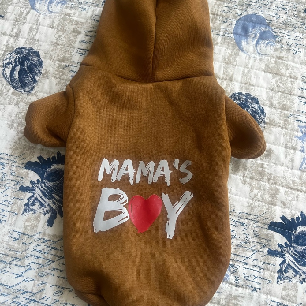 Brown 'Mama's Boy' Dog Hoodie